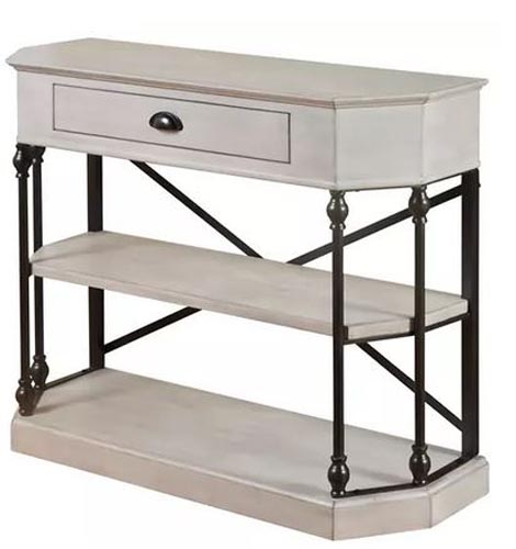 CORNER CONSOLE TABLE W/2SHELVES