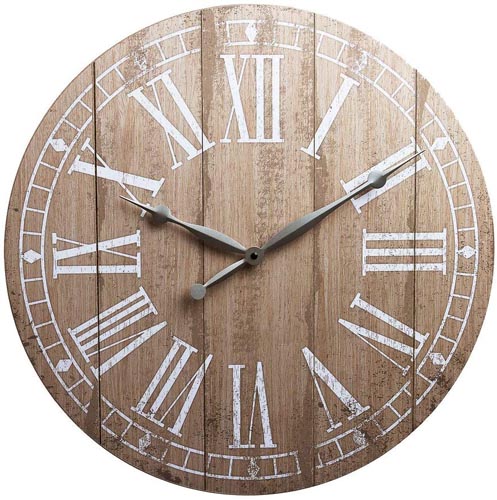 LC 20" WOOD & METAL WALL CLOCK