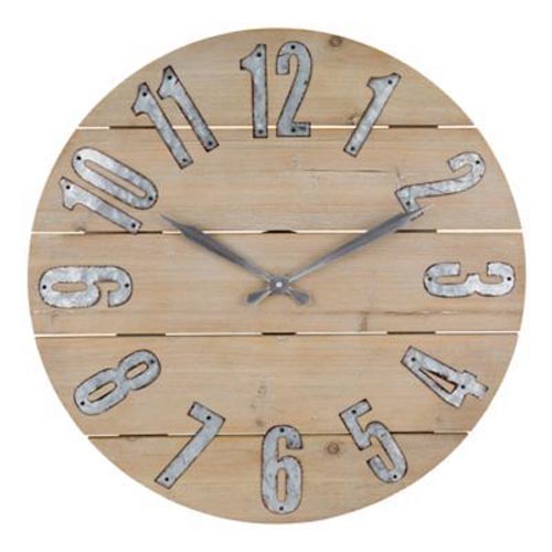 LC 23.5" WOOD & METAL WALL CLOCK