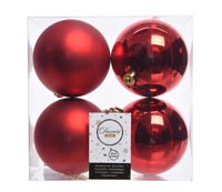 100MM CHRISTMAS BALL ASST 4PK