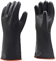 Chemical Resistant Gloves, Heavy Duty Industrial Rubber Gloves - Black