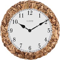 14"PALM LEAF WRAPPED CLOCK