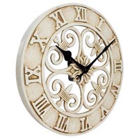 14" CAST IRON WALL CLOCK ANTIQUE