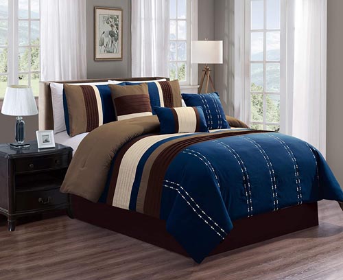 COMFORTER 7PC LUXOR FULL NAVY