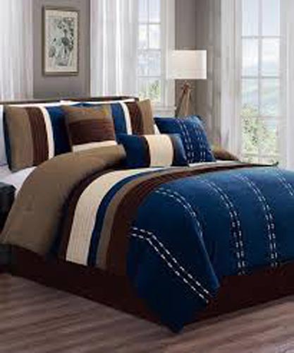 COMFORTER 7PC LUXOR KING NAVY