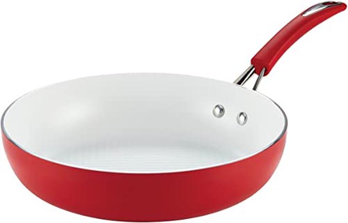 DH 12" CERAMIC N-S FRY PAN RED