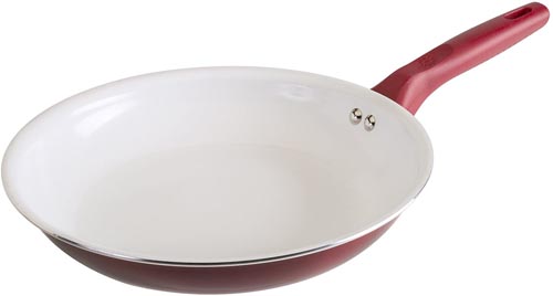 DH 8"CERAMIC N-S FRY PAN RED