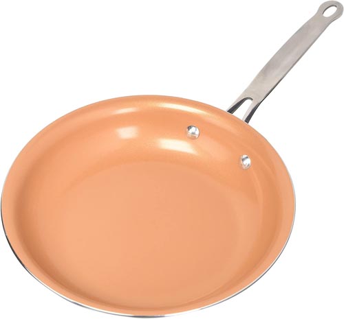 DH 9.5"CERAMIC N-S FRY PAN RED