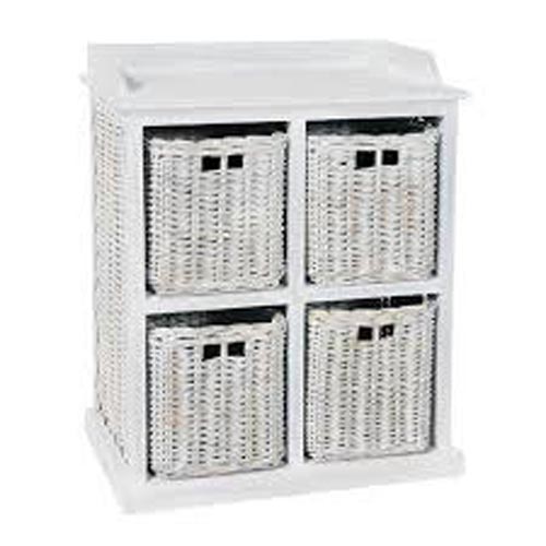 4DRAWER CHEST WHITEWASH BASKET