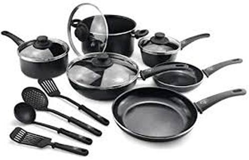 14PC FRY PAN SET BLACK