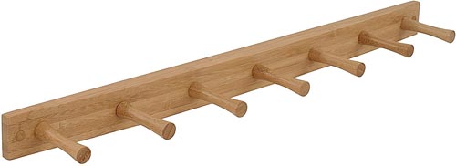 7-PEG WALL MOUNT WOOD RACK