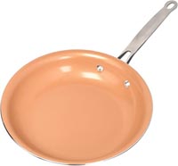 DH 10" CERAMIC N-S FRY PAN RED