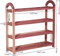 4 TIER CEDAR SHOE RACK