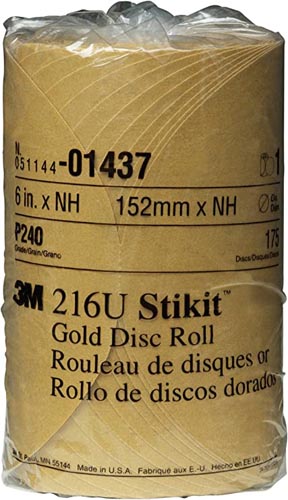 STIKIT GOLD DISC ROLL 6" P240A