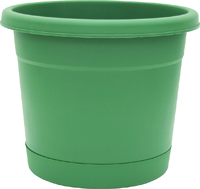 Southern Patio RR1212FE Rolled Rim Planter, 11.4 in H, Round, Plastic, Fern