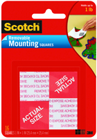 Scotch 108 Removable Mounting Square, 1 in L, 1 in W, Black