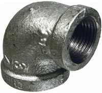 Galvanized Reducing Elbow, 90 Degree, 3/4 x 1/2-In.