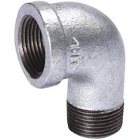 90 deg Street Elbow, 2 in, 150 lb, Malleable Iron, Galvanized