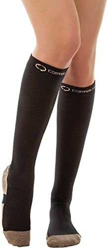 COPPER COMPRES SOCKS BLK/BRN MED