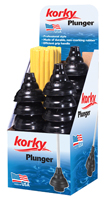 Korky 093-30 Toilet Plunger, 6 in Cup, Straight Handle