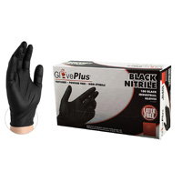 NITRILE DISPOS BLK GLOVE MED 100