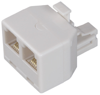 Zenith TS1001SPJ2W Telephone Splitter, 2 Ports/Ways, White