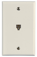 Zenith TW1001SW Telephone Wallplate, 1-Gang, White