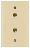 Zenith TW1002DA Telephone Wallplate, 2-Gang, Almond