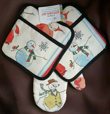 3PK OVEN MITT &POT HOLDERS