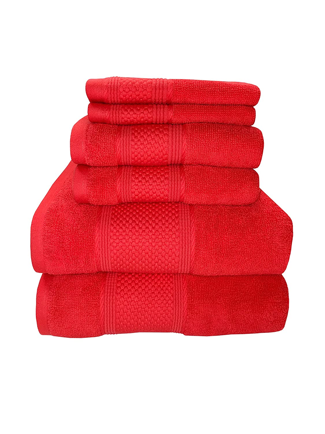 Sttelli Horizon 6 Piece Towel Set, Sugar Coral