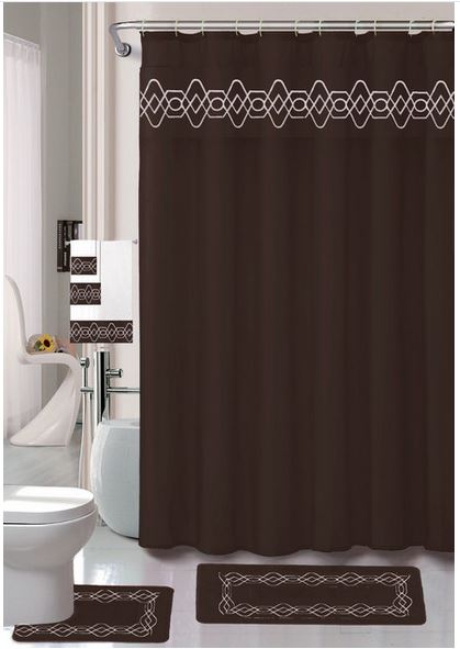 Serena 18-Piece Shower Set, Chocolate