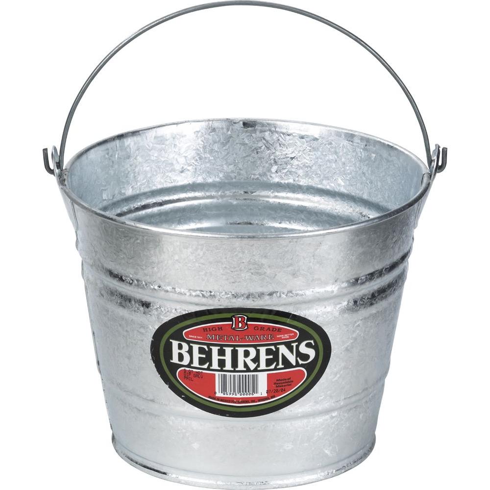 Behrens 1210 Pail, 10 qt Capacity, Round, Steel