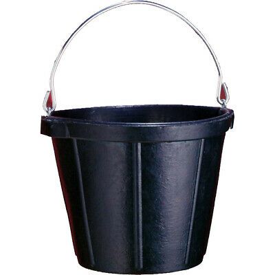 FORTEX-FORTIFLEX N200-10 Standard Rubber Pail, 10 qt Volume, Rubber, Black