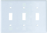 Eaton Wiring Devices 2141W-BOX Standard-Size Wallplate, 3-Gang, Thermoset,