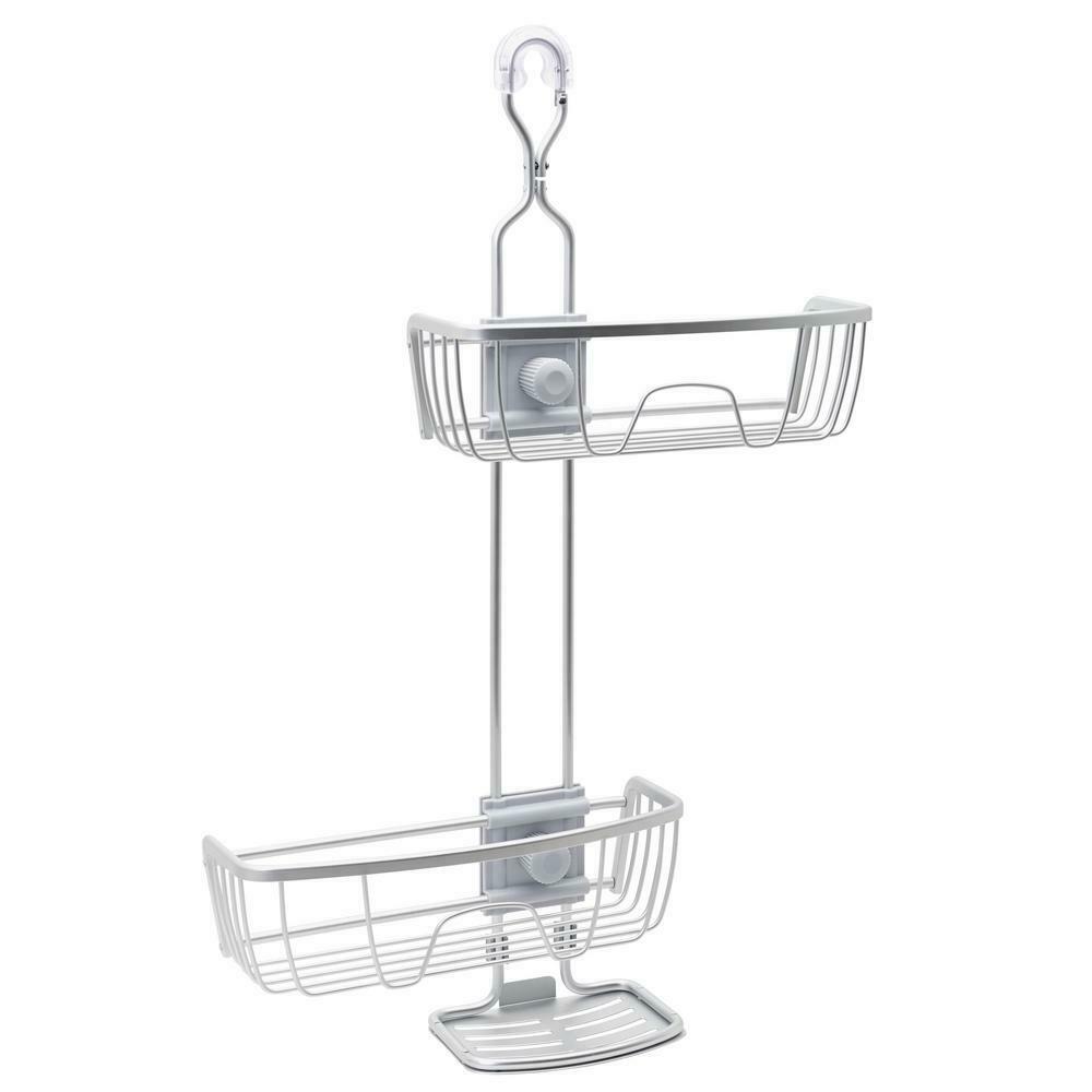 Zenna Home Shower Caddy Adjustable Satin Chrome Rustproof Aluminum