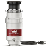 Waste King Legend L-1001 Garbage Disposer, 1/2 hp Motor, 115 V, Stainless