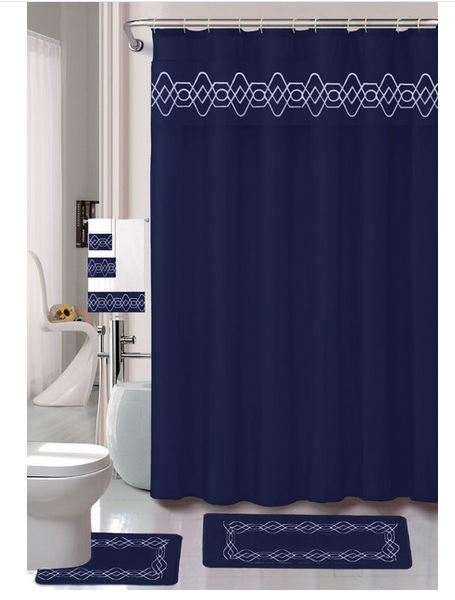 Serena 18-Piece Shower Set, Navy