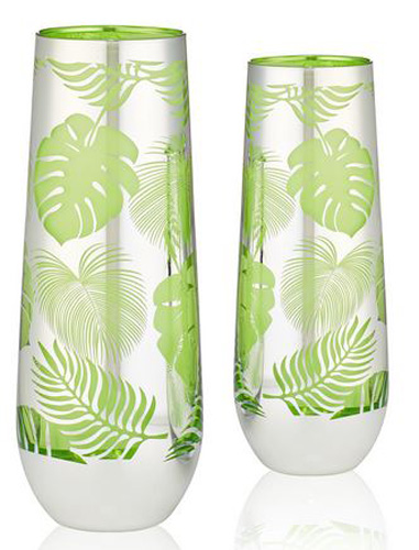 TROPICAL LEAVES STEMLESS FLUTE 9