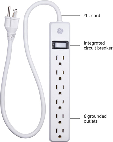 POWER STRIP 6OL 2' CORD RESET