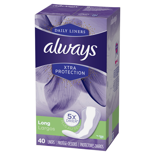 ALWAYS PANTY LINER LONG 40CT