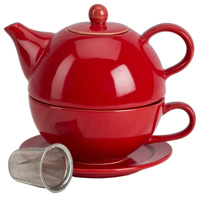 TEA FOR ONE W/INFUSER RED