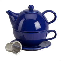 TEA FOR ONE W/INFUSER COBALT BLU