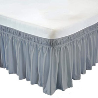 BEDSKIRT WOVEN MICROF KING GREY