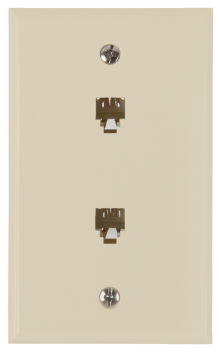 Zenith TW1002DW Telephone Wallplate, 2-Gang, White