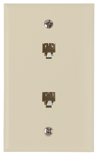 Zenith TW1002DW Telephone Wallplate, 2-Gang, White