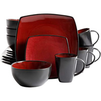 COVE II 16PC SQ DINNER SET RED