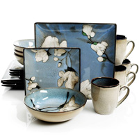 CLARICE 16PC SQ DINNER SET BLUE