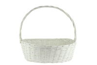 BASKET W/BOWL OVAL WHT 40X30X11