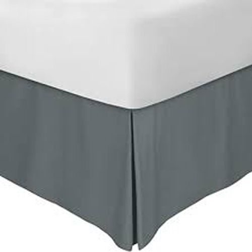 BEDSKIRT WOVEN MICROF TWIN GREY