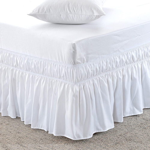 BEDSKIRT WOVEN MICROF FULL WHT